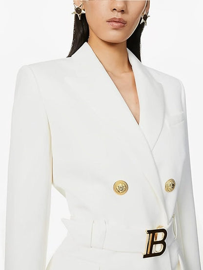 Elegant Double-Breasted Blazer Dress