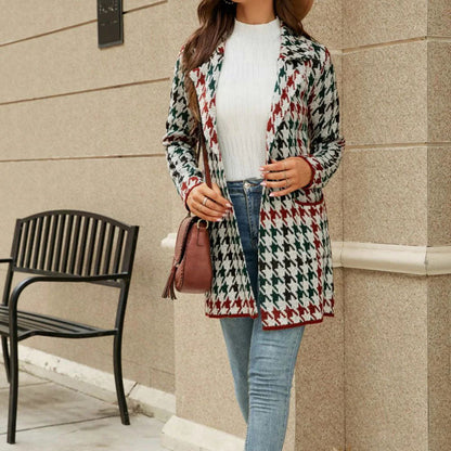 Casual Geometric Knit Coat