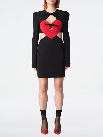 Stylish Heart Motif Mini Dress