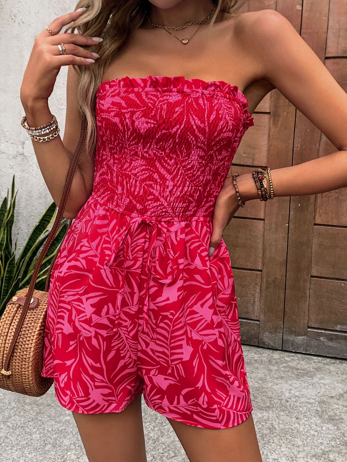 FLUER TUBE TOP ROMPER WITH POCKETS