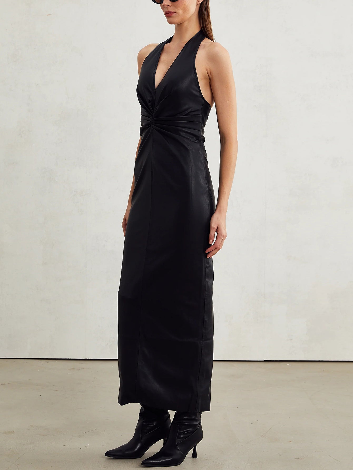 Sleek Halter Neck Maxi Dress