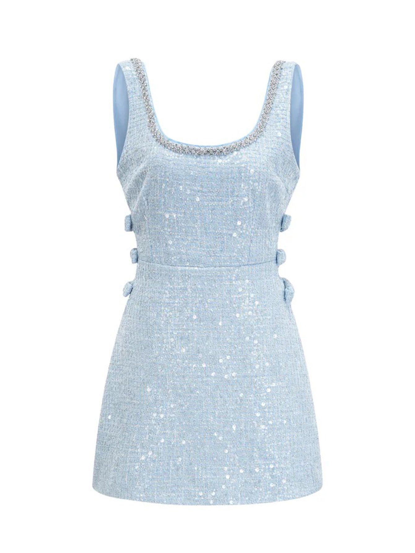 Sequined Mini Dress with Bow Details