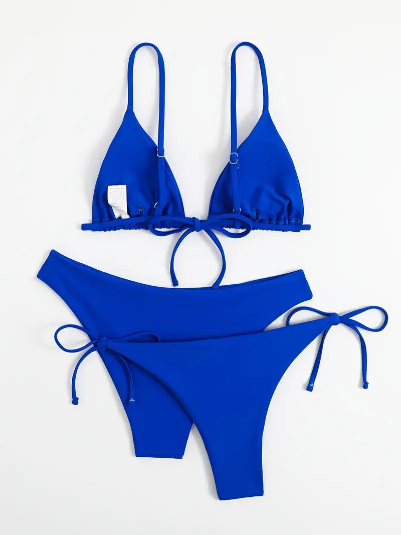 Solid Color 3 Piece Swimsuit