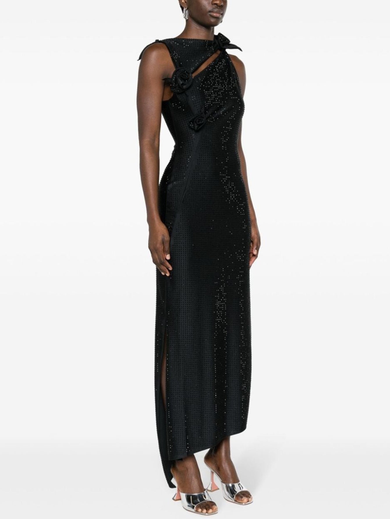 Asymmetrical Beaded Maxi Dress