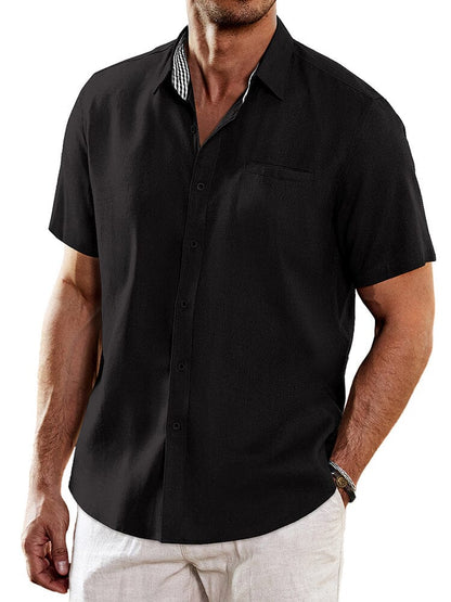 Casual Unique Collar Cotton Linen Shirt (US Only)