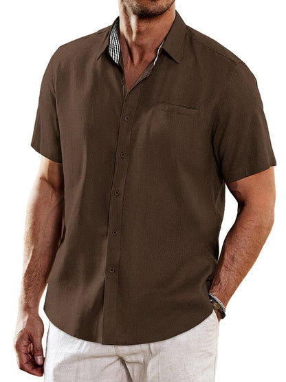 Casual Unique Collar Cotton Linen Shirt (US Only)