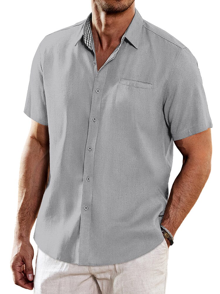 Casual Unique Collar Cotton Linen Shirt (US Only)