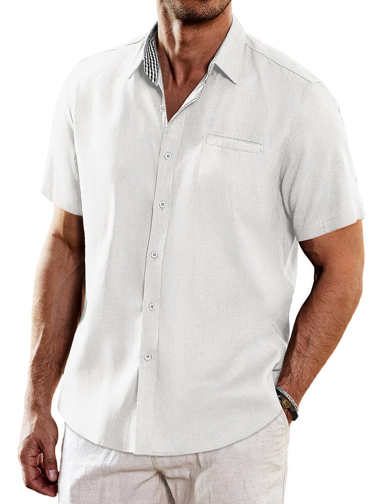 Casual Unique Collar Cotton Linen Shirt (US Only)