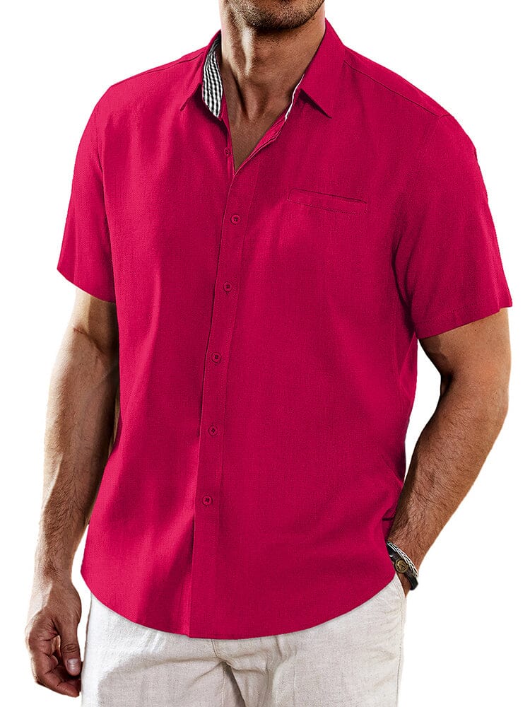 Casual Unique Collar Cotton Linen Shirt (US Only)