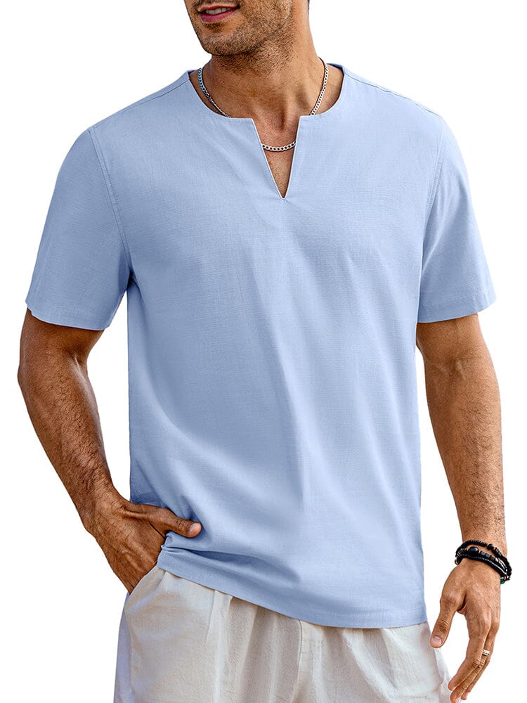 Casual Linen Style Henley Shirt (US Only)