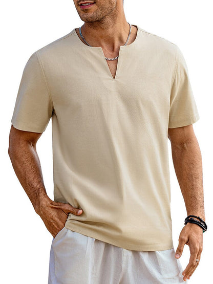 Casual Linen Style Henley Shirt (US Only)