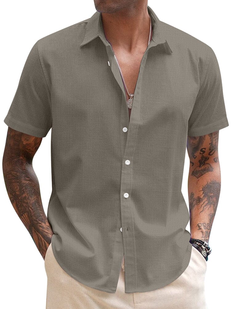 Casual Linen Blend Button Down Shirt (US Only)