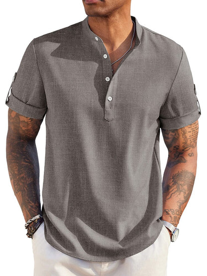 Summer Essential Leinen-Henley-Hemd (nur USA)