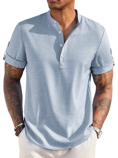 Summer Essential Leinen-Henley-Hemd (nur USA)