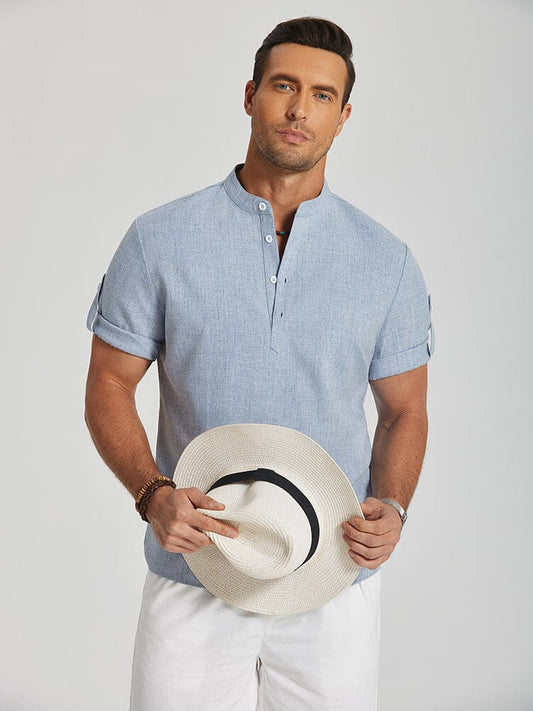 Summer Essential Leinen-Henley-Hemd (nur USA)