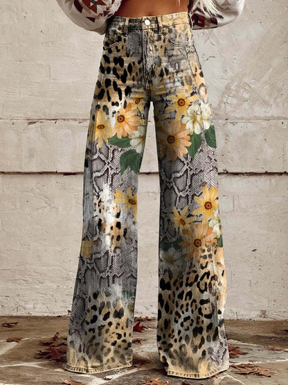 Joanna - Floral Bootcut Trousers