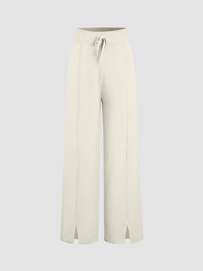 Ribbed Mystique Wide Leg Pants