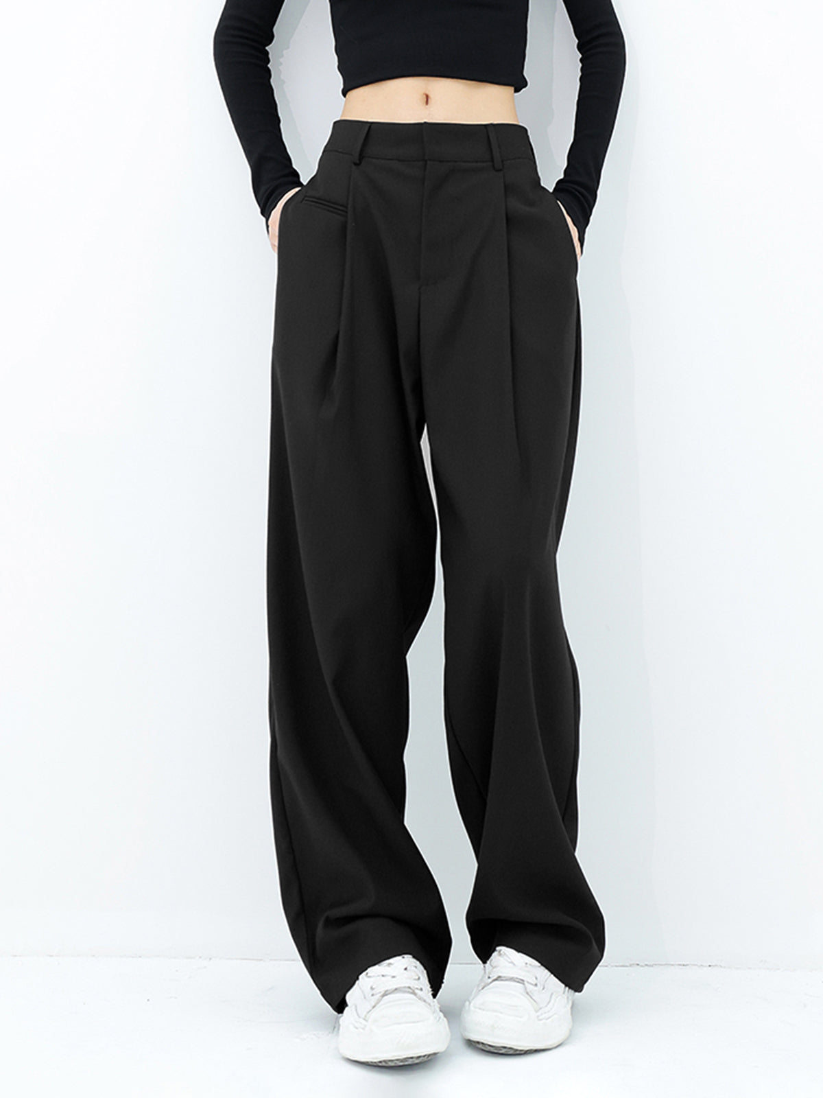 Basic Baggy Wide Leg Dress Pants