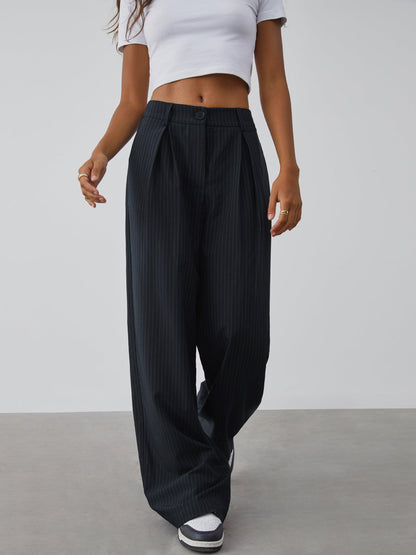 Shock Value Pinstripe Wide Leg Dress Pants