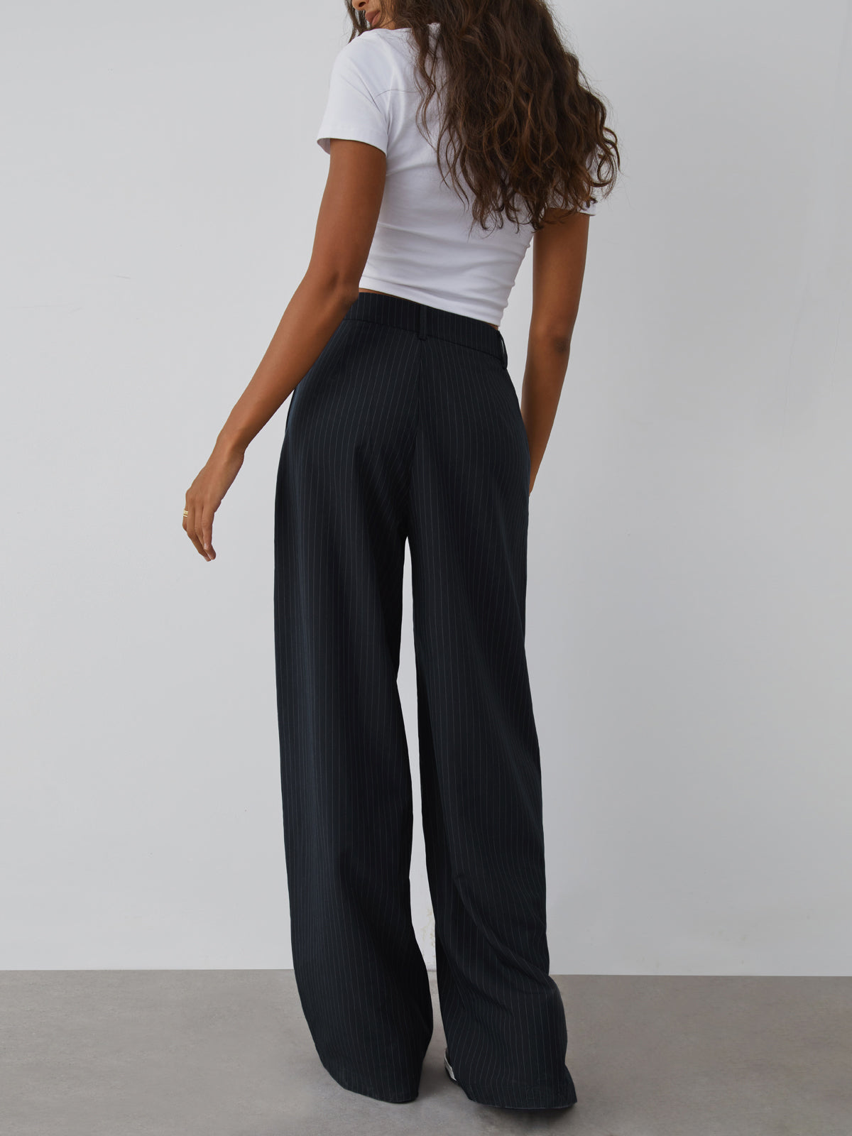 Shock Value Pinstripe Wide Leg Dress Pants