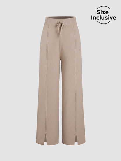 Ribbed Mystique Wide Leg Pants