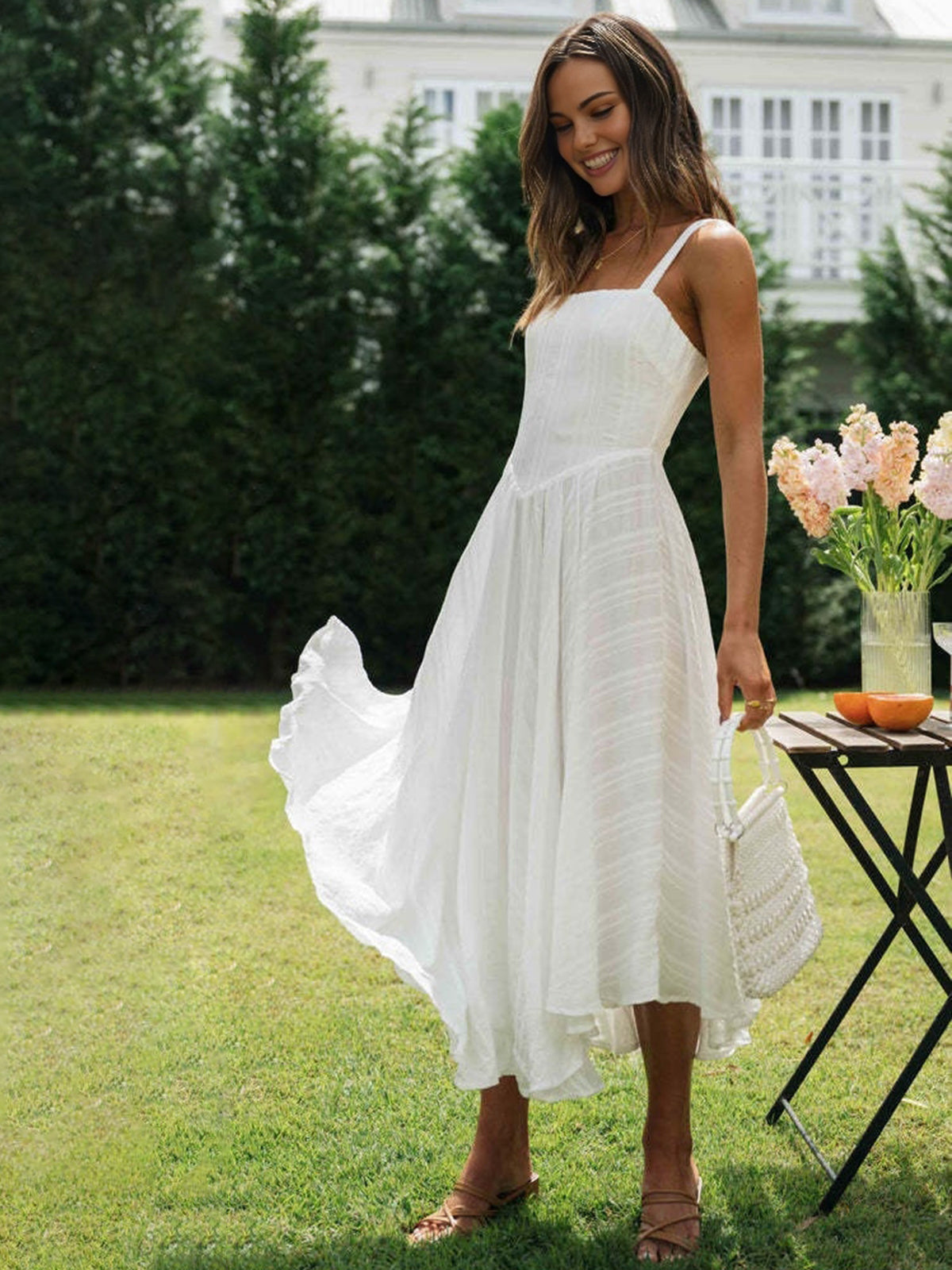 Romantic Cotton Long Cami Dress