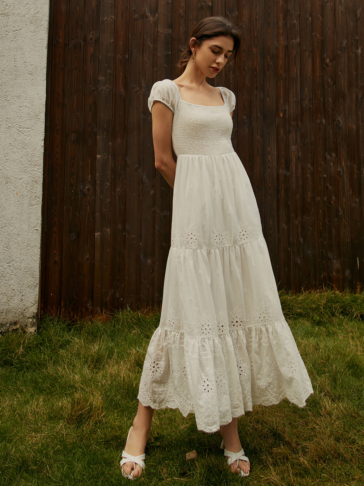 Pure Cotton Ruched Long Dress