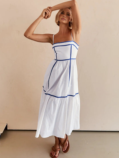 Contrast Line Decor Cami Long Dress