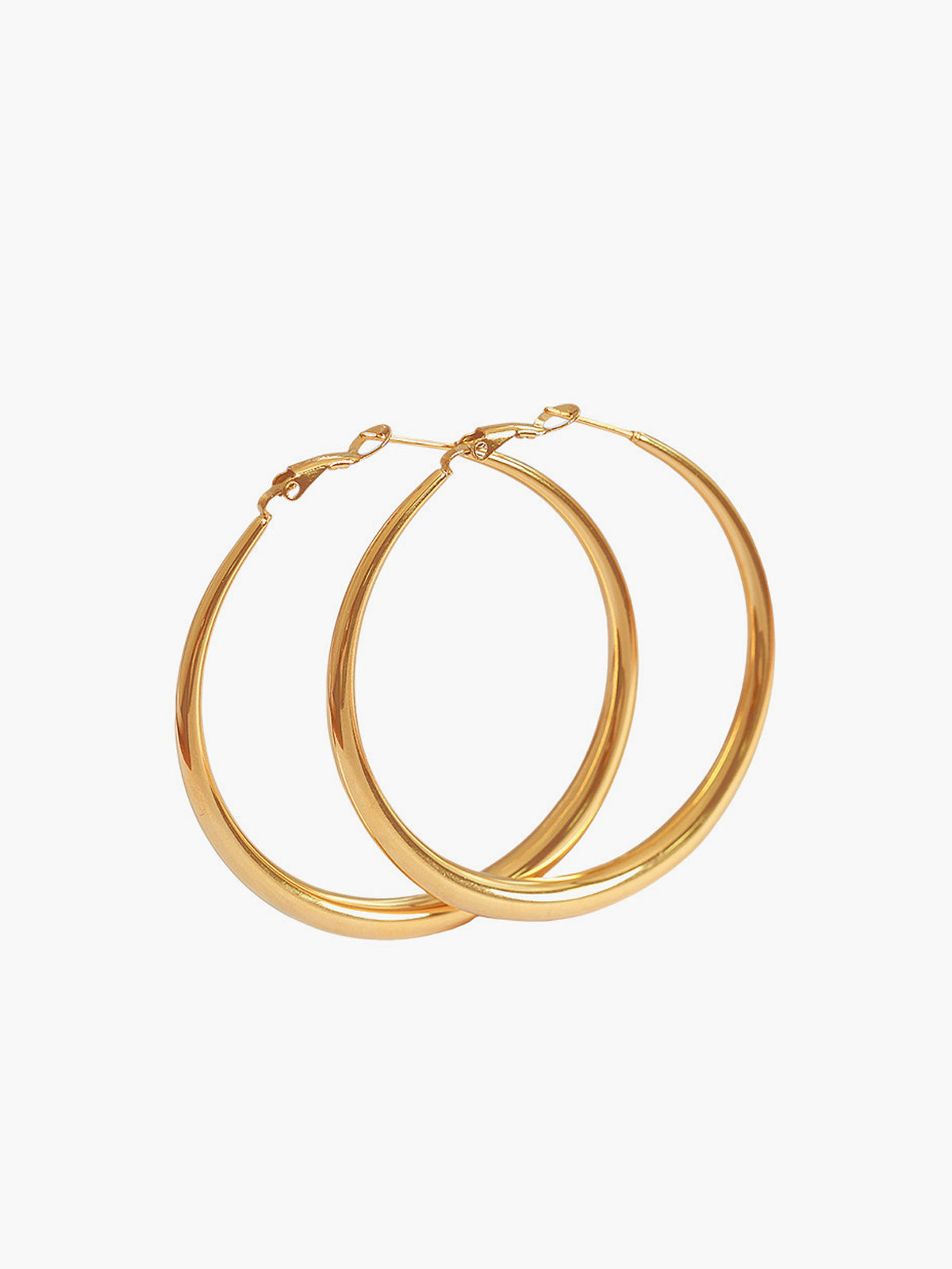 Large Classic Hoop Gold Earrings