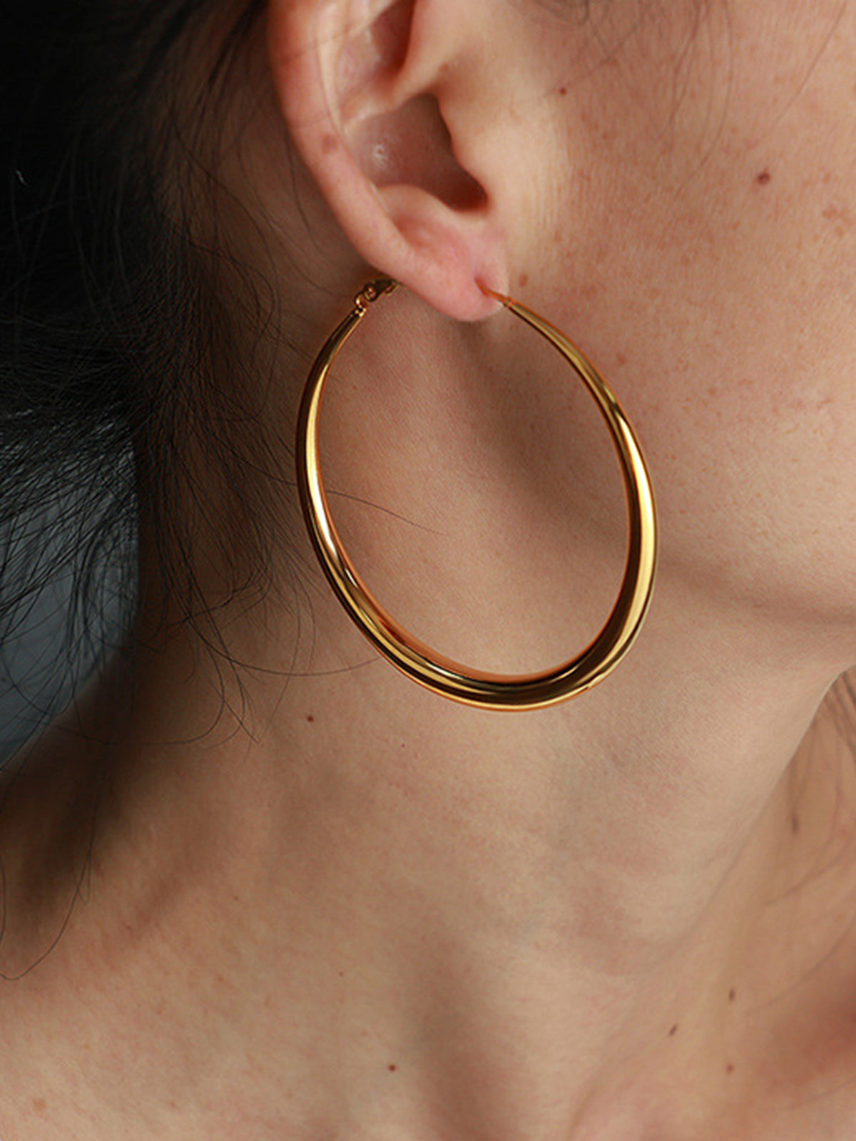 Large Classic Hoop Gold Earrings