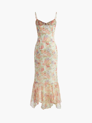 Chiffon Ruffle Cami Floral Dress