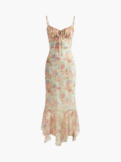 Chiffon Ruffle Cami Floral Dress