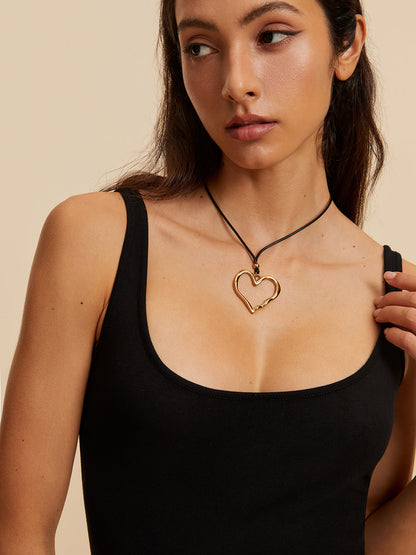 Hollow Out Love Heart Necklace