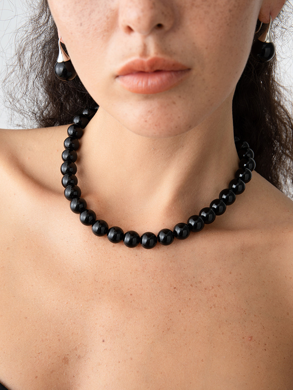 Elegant Black Onyx Bead Necklace