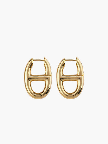 Golden Pig Nose Earrings