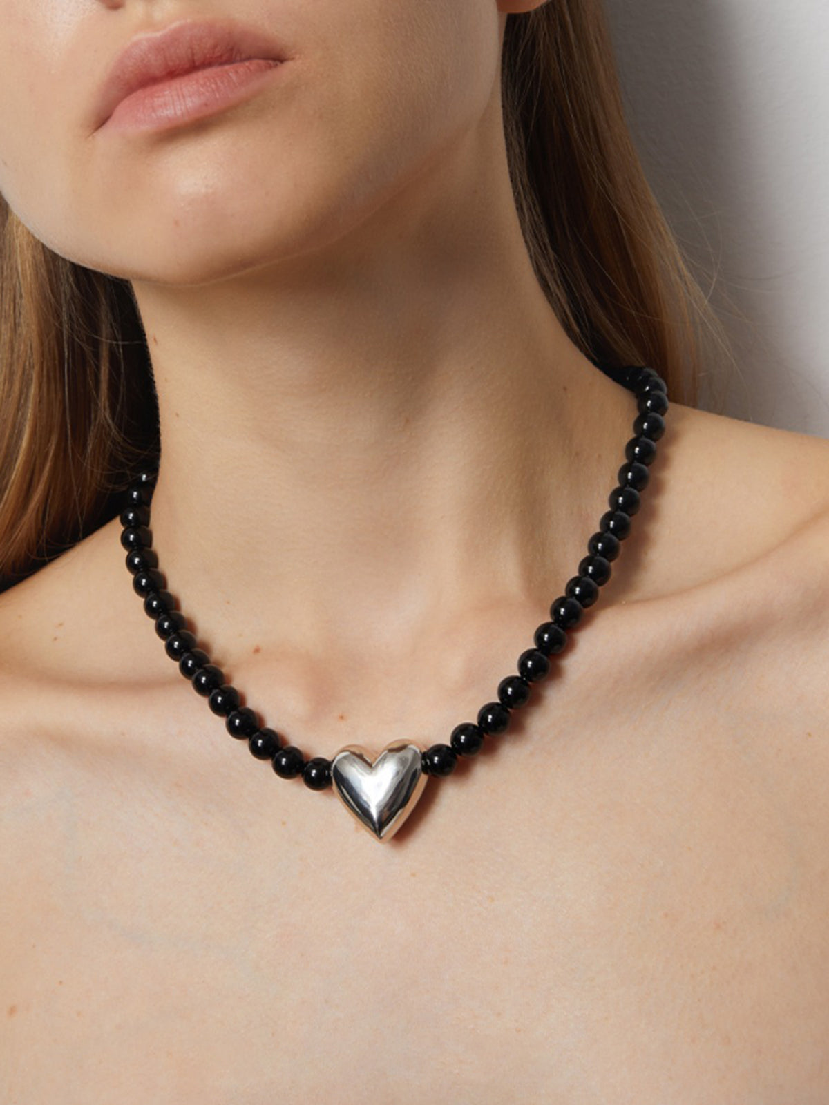 Black Onyx Heart Necklace