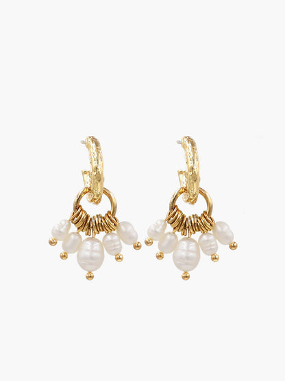 Stylish Metal Pearl Tassel Earrings