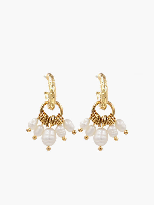 Stylish Metal Pearl Tassel Earrings