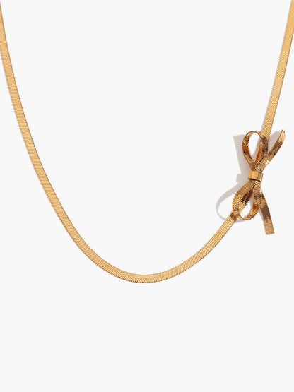 Gold Bow Necklace