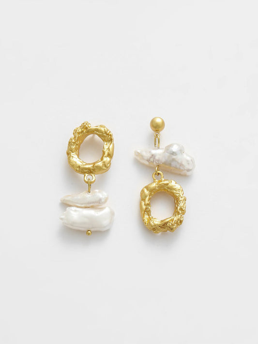 Asymmetric Pearl Earrings