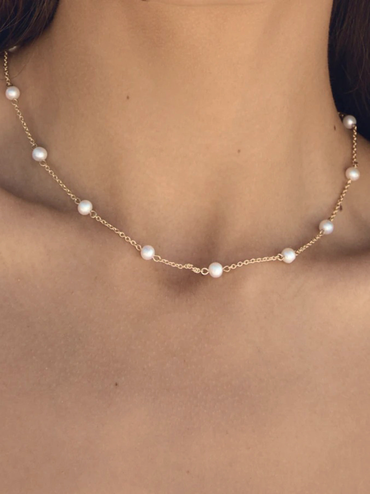 Pearl Golden Chain Necklace