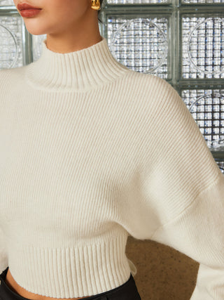 Wool-Blend Tie Open Back Sweater