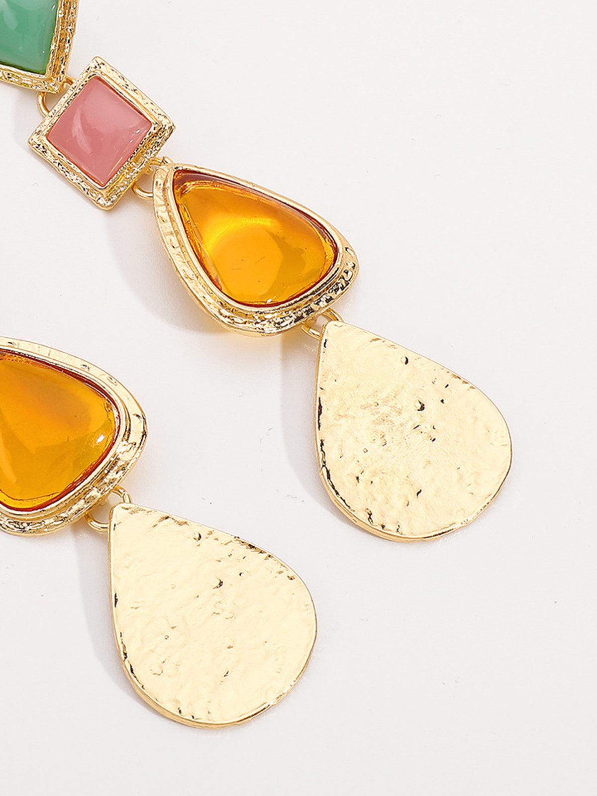 Resin Geometric Drop Earrings