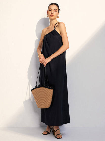 One Shoulder Backless Long Dress