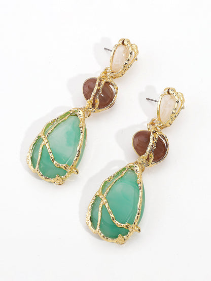 Alloy Net Water Drop Earrings