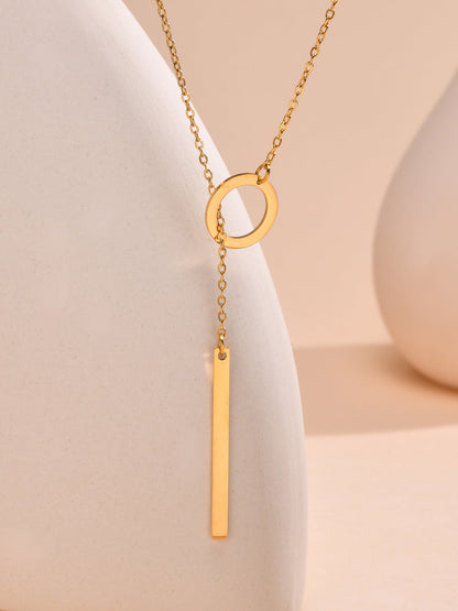 Golden Lariat Bar Y Necklace