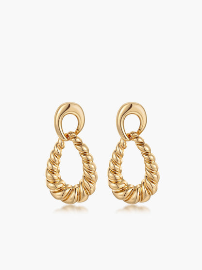 Twist Doorknocker Drop Earrings