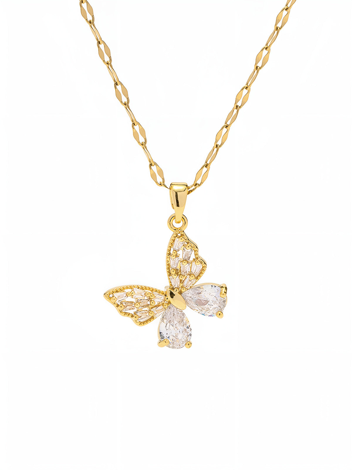 Golden Radiance Butterfly Necklace