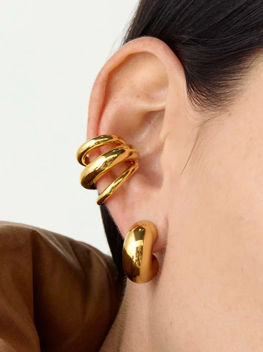 Triple Layered Chubby Hoop Ear Cuff