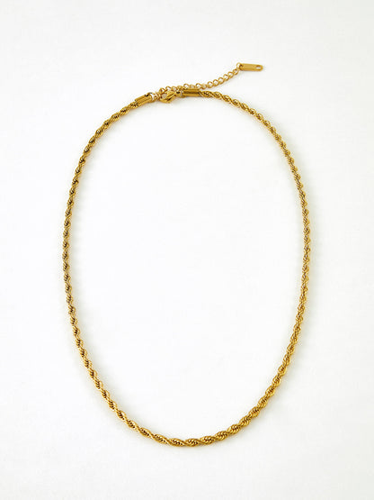 Minimalist Golden Twisted Necklace